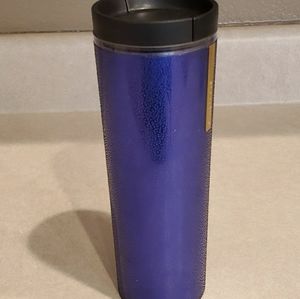 Starbucks 2013 Dark Blue Textured Double Wall Coffee Tumbler Cup 16oz New